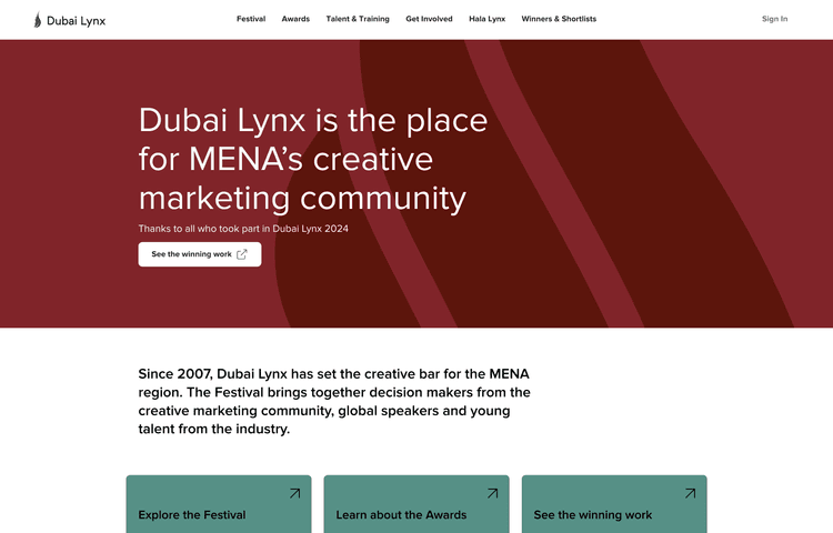 Dubai Lynx portfolio image